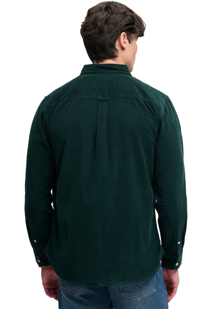 SUPERDRY CLASSIC NEEDLE CORD SHIRT ΠΟΥΚΑΜΙΣΟ ΑΝΔΡΙΚΟ FOREST GREEN