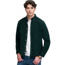 SUPERDRY CLASSIC NEEDLE CORD SHIRT ΠΟΥΚΑΜΙΣΟ ΑΝΔΡΙΚΟ FOREST GREEN