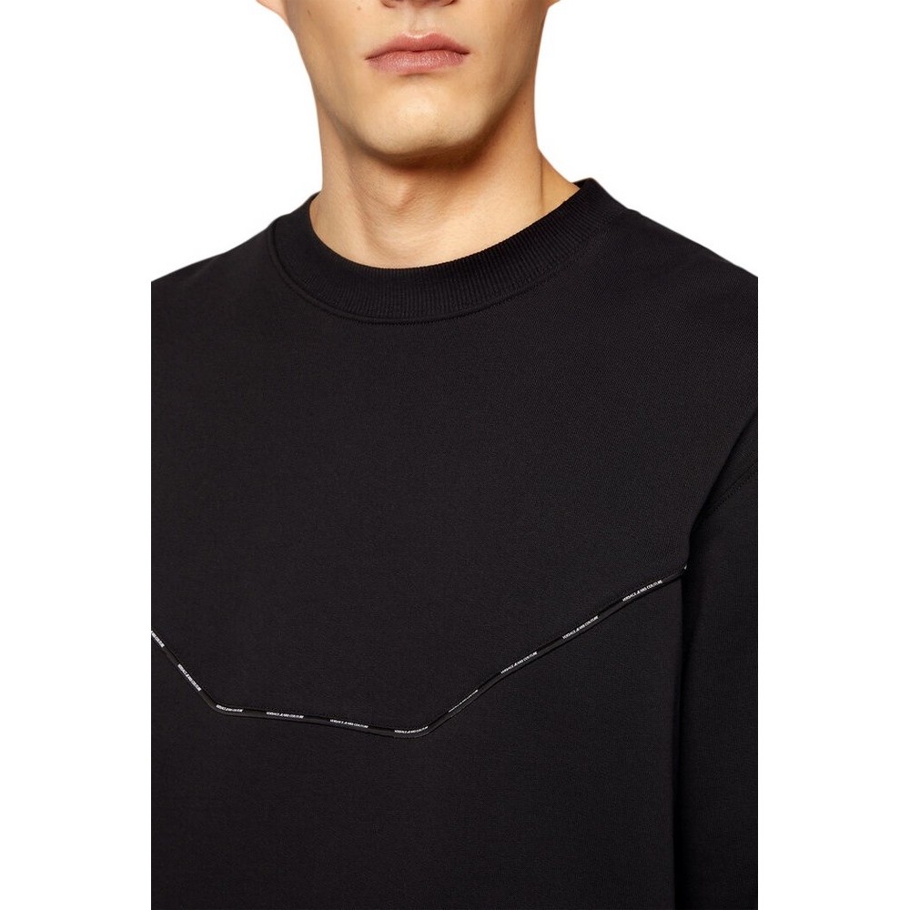ΜΠΛΟΥΖΑ ΦΟΥΤΕΡ PIPING LOGO GARZATA ΑΝΔΡΙΚΗ VERSACE JEANS COUTURE BLACK