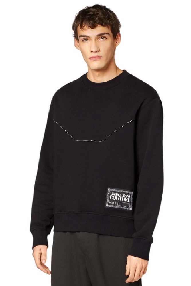 ΜΠΛΟΥΖΑ ΦΟΥΤΕΡ PIPING LOGO GARZATA ΑΝΔΡΙΚΗ VERSACE JEANS COUTURE BLACK