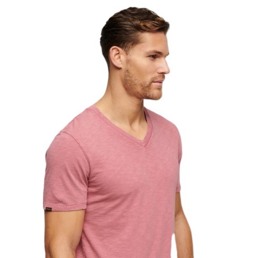 SUPERDRY  V NECK SLUB T-SHIRT ΜΠΛΟΥΖΑ ΑΝΔΡΙΚΗ ROSE