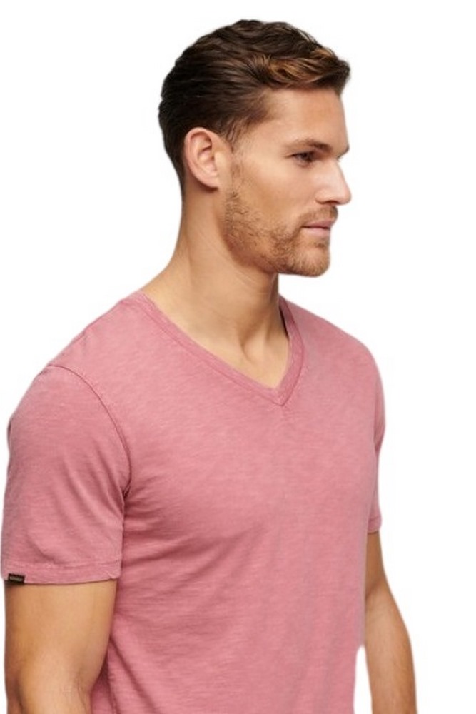 SUPERDRY  V NECK SLUB T-SHIRT ΜΠΛΟΥΖΑ ΑΝΔΡΙΚΗ ROSE