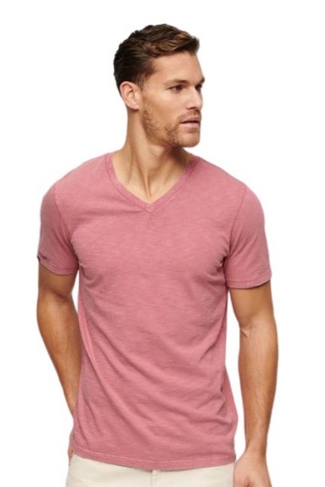 SUPERDRY  V NECK SLUB T-SHIRT ΜΠΛΟΥΖΑ ΑΝΔΡΙΚΗ ROSE