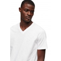 SUPERDRY  V NECK SLUB T-SHIRT ΜΠΛΟΥΖΑ ΑΝΔΡΙΚΗ WHITE