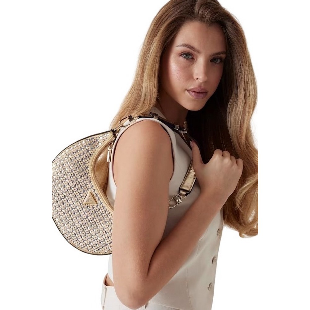 GUESS LUA SMALL HOBO ΤΣΑΝΤΑ ΓΥΝΑΙΚΕΙΑ GOLD