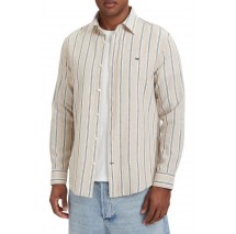 TOMMY JEANS REG LINEN MX STRP SHIRT EXT ΠΟΥΚΑΜΙΣΟ ΑΝΔΡΙΚΟ BEIGE