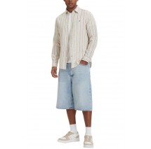 TOMMY JEANS REG LINEN MX STRP SHIRT EXT ΠΟΥΚΑΜΙΣΟ ΑΝΔΡΙΚΟ BEIGE