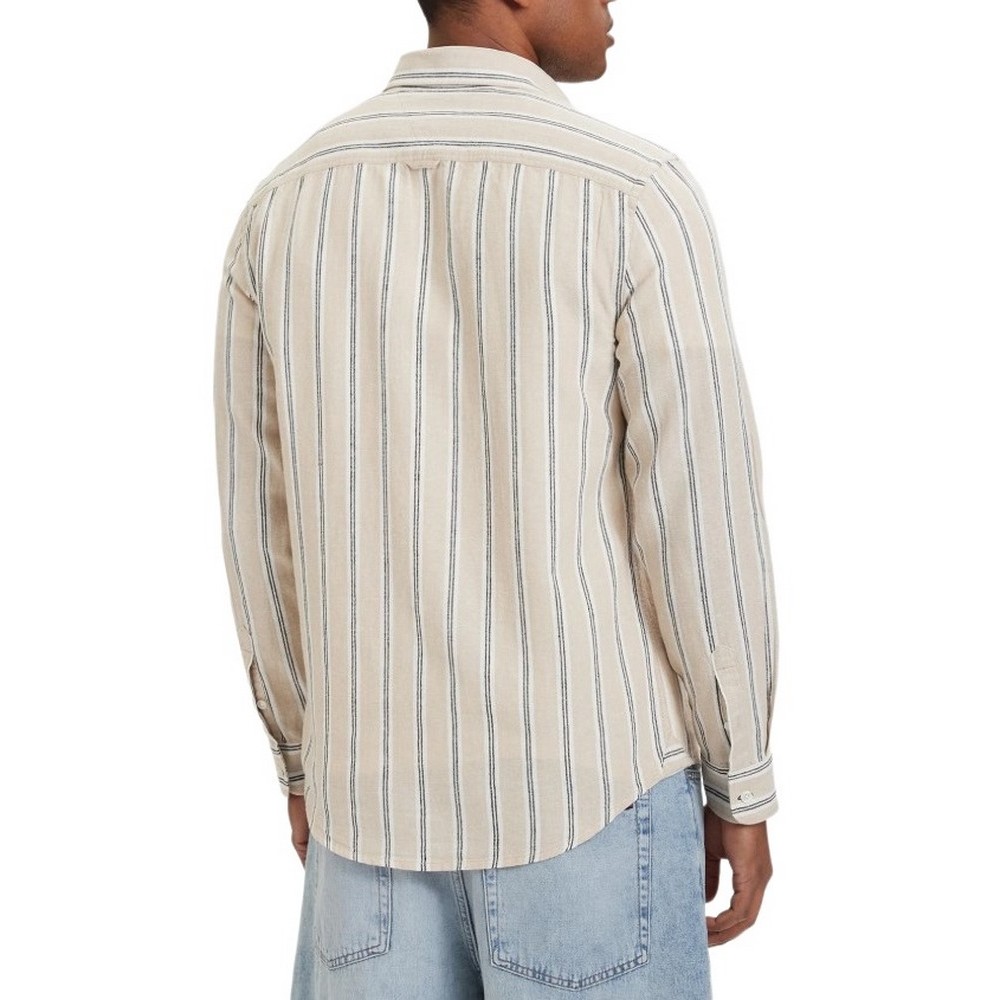 TOMMY JEANS REG LINEN MX STRP SHIRT EXT ΠΟΥΚΑΜΙΣΟ ΑΝΔΡΙΚΟ BEIGE
