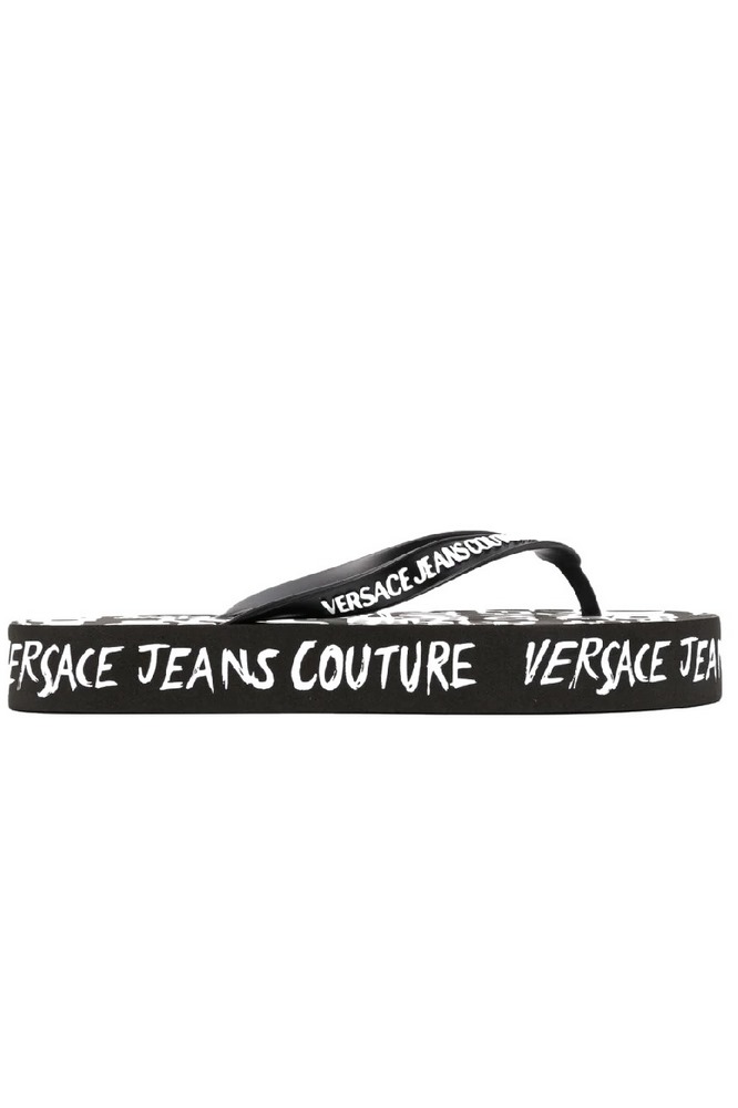 VERSACE JEANS COUTURE FONDO FLIP FLOP DIS. SQ8 PRINTED PVC DOODLE LOGO ΠΑΝΤΟΦΛΑ ΓΥΝΑΙΚΕΙΑ BLACK/WHITE