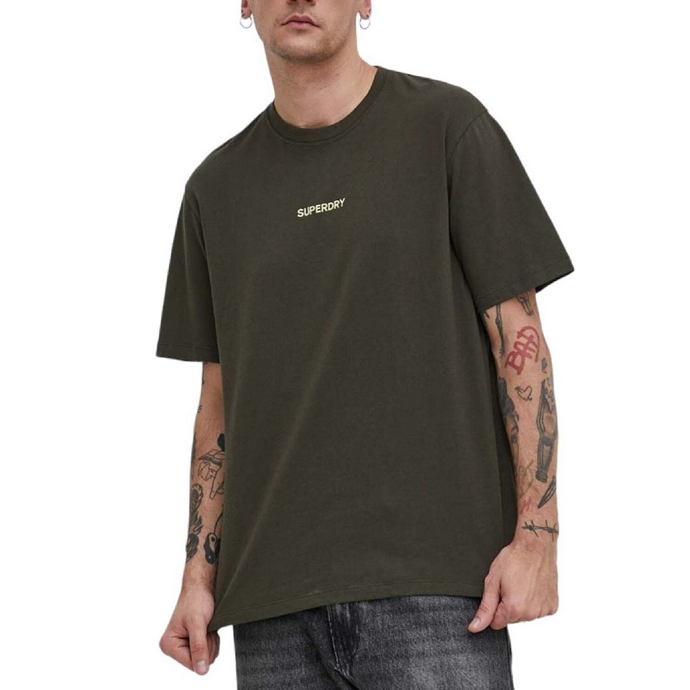 SUPERDRY MICRO LOGO GRAPHIC LOOSE T-SHIRT ΜΠΛΟΥΖΑ ΑΝΔΡΙΚΗ KHAKI