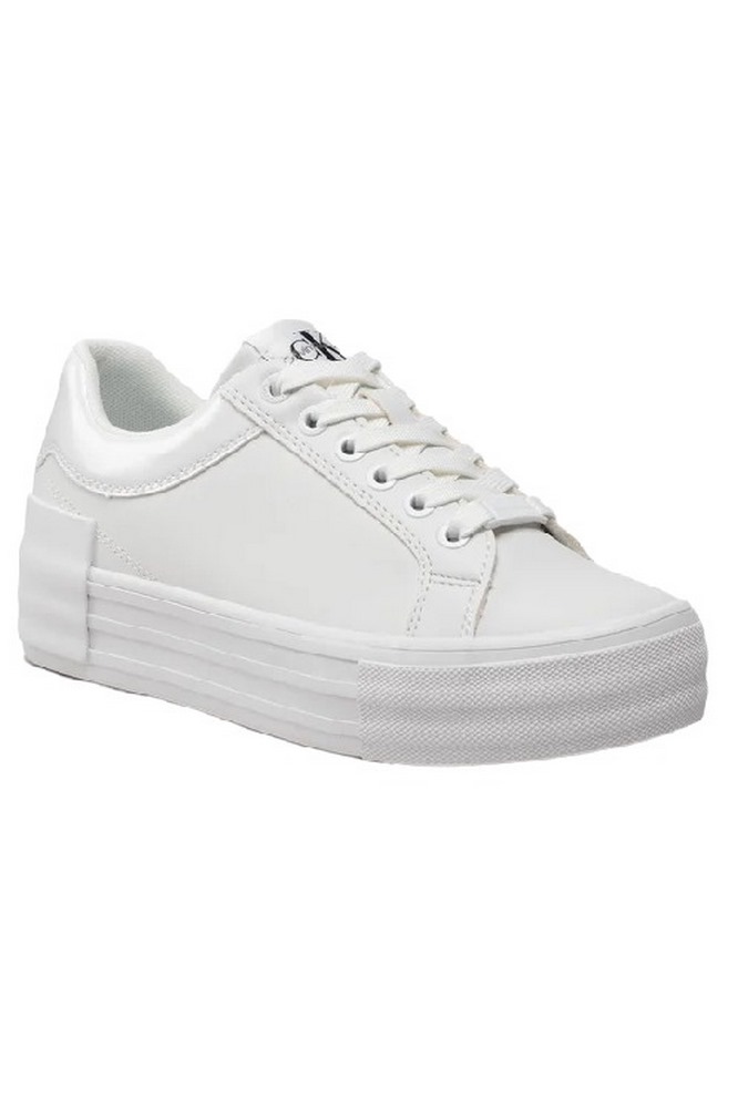 CALVIN KLEIN JEANS VULC FLATFORM BOLD LTH-GLOSSY ΠΑΠΟΥΤΣΙ ΓΥΝΑΙΚΕΙΟ WHITE