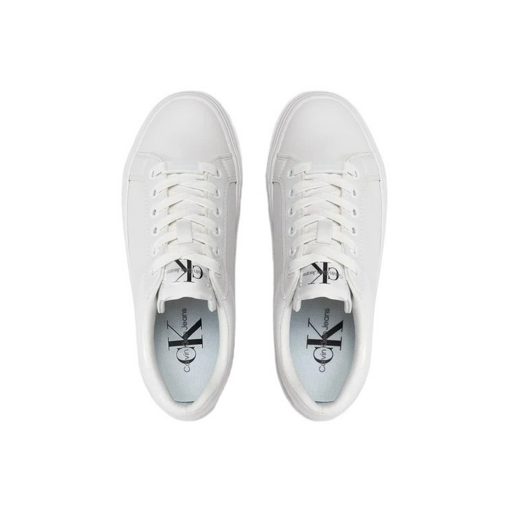 CALVIN KLEIN JEANS VULC FLATFORM BOLD LTH-GLOSSY ΠΑΠΟΥΤΣΙ ΓΥΝΑΙΚΕΙΟ WHITE