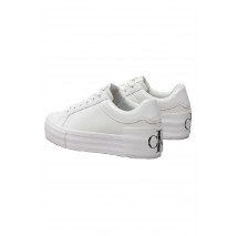 CALVIN KLEIN JEANS VULC FLATFORM BOLD LTH-GLOSSY ΠΑΠΟΥΤΣΙ ΓΥΝΑΙΚΕΙΟ WHITE