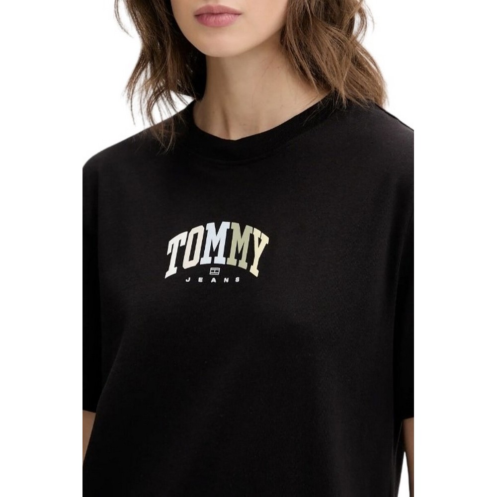 TOMMY JEANS  RLX COLOR VARSITY TEE T-SHIRT ΜΠΛΟΥΖΑ ΓΥΝΑΙΚΕΙΑ BLACK