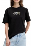 TOMMY JEANS  RLX COLOR VARSITY TEE T-SHIRT ΜΠΛΟΥΖΑ ΓΥΝΑΙΚΕΙΑ BLACK
