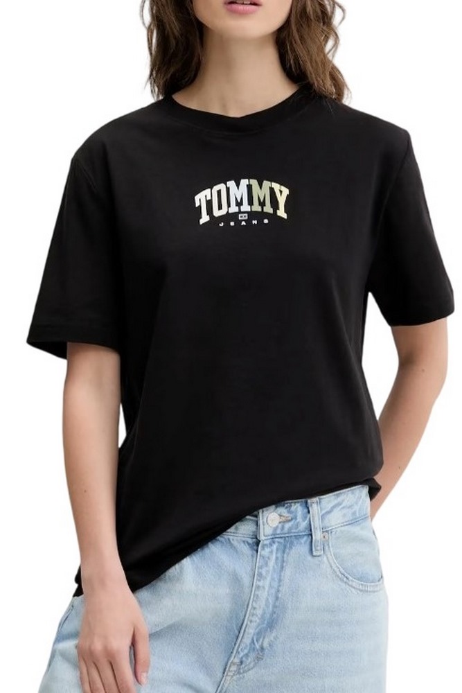 TOMMY JEANS  RLX COLOR VARSITY TEE T-SHIRT ΜΠΛΟΥΖΑ ΓΥΝΑΙΚΕΙΑ BLACK