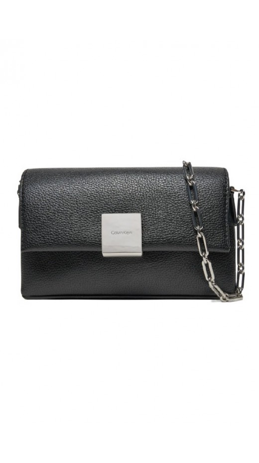 CALVIN KLEIN PLAQUE SM CROSSBODY ΤΣΑΝΤΑ ΓΥΝΑΙΚΕΙΑ BLACK