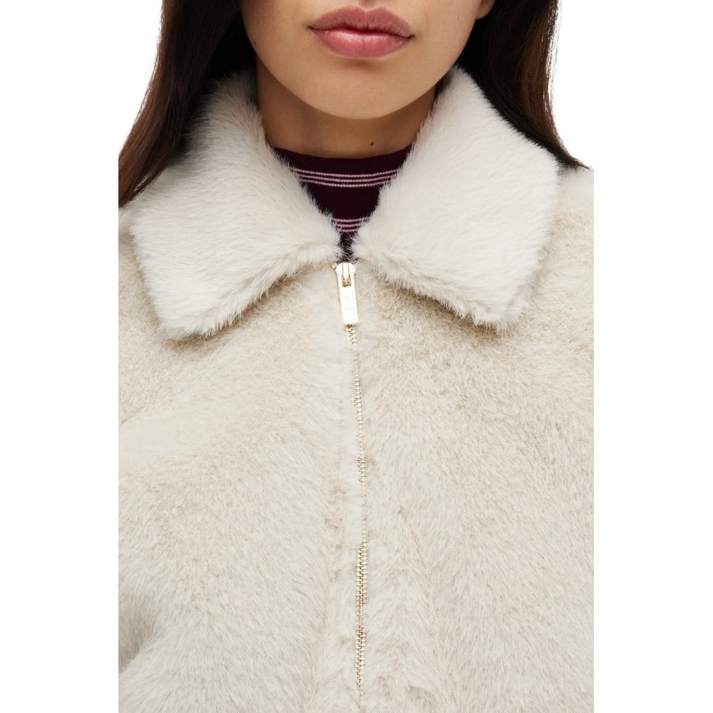 TOMMY JEANS FAUX FUR JACKET EXT ΜΠΟΥΦΑΝ ΓΥΝΑΙΚΕΙΟ STONE