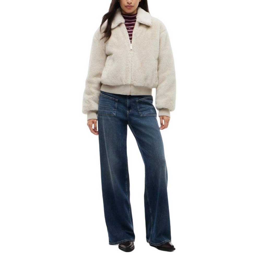 TOMMY JEANS FAUX FUR JACKET EXT ΜΠΟΥΦΑΝ ΓΥΝΑΙΚΕΙΟ STONE