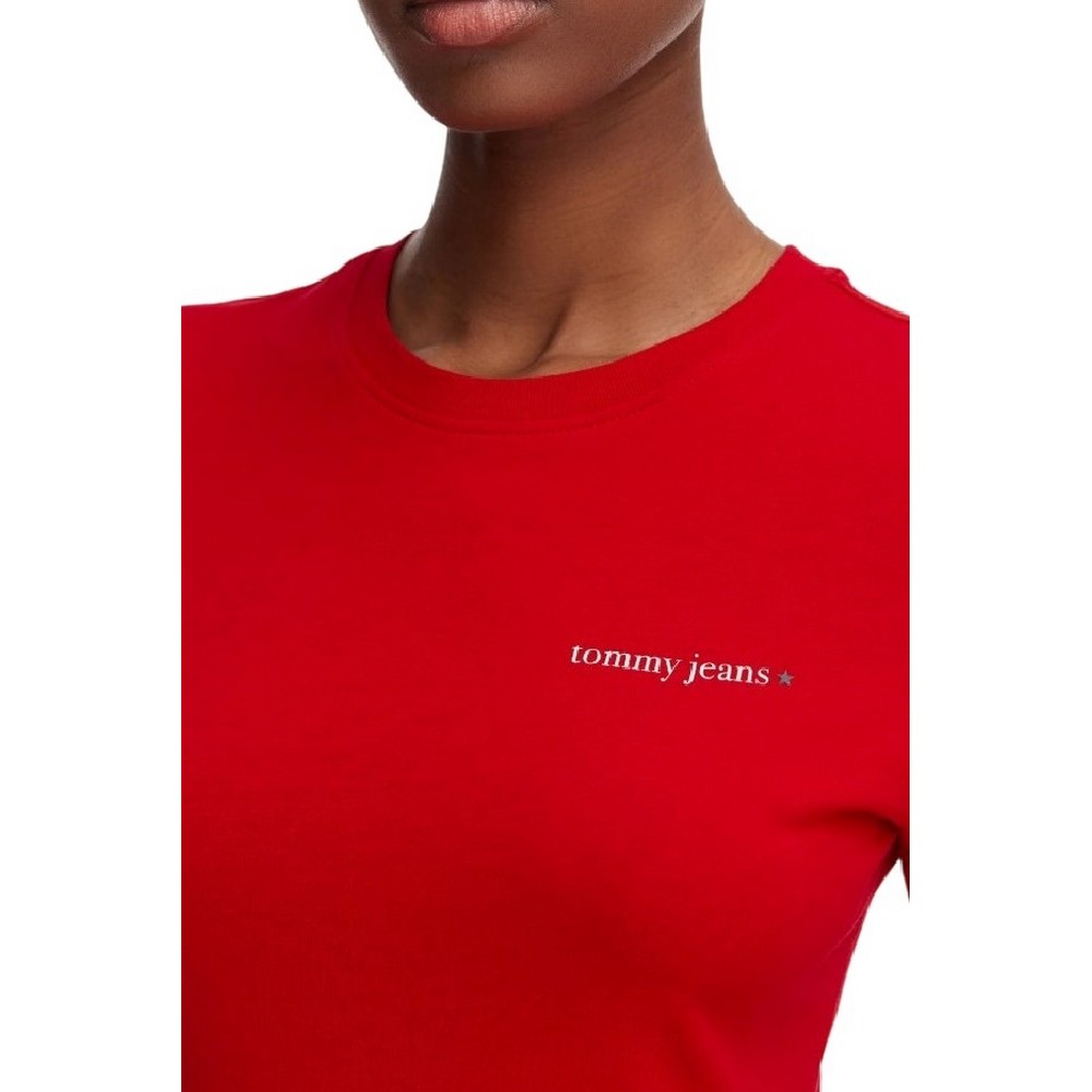 TOMMY JEANS SLIM ESS LOGO 1 EXT T-SHIRT ΜΠΛΟΥΖΑ ΓΥΝΑΙΚΕΙΑ RED