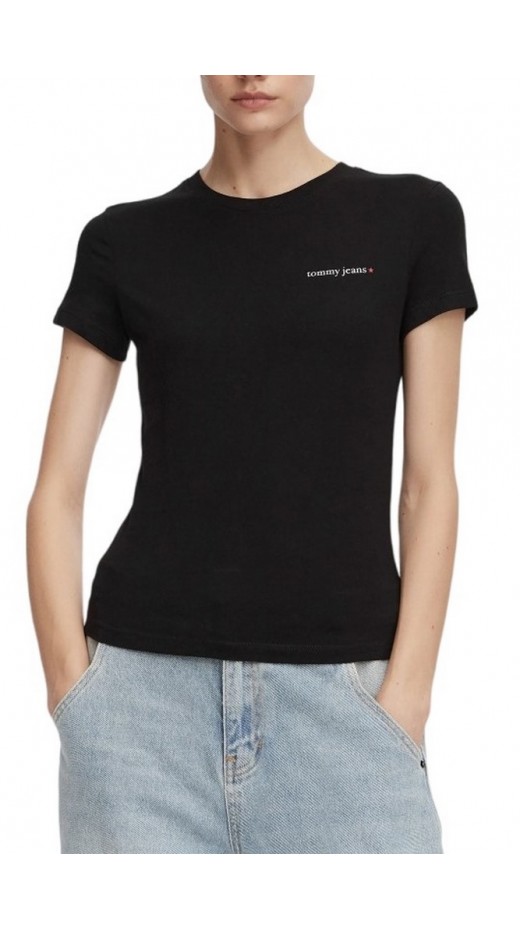 TOMMY JEANS SLIM ESS LOGO 1 EXT T-SHIRT ΜΠΛΟΥΖΑ ΓΥΝΑΙΚΕΙΑ BLACK