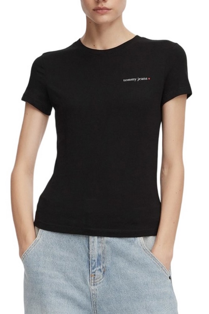 TOMMY JEANS SLIM ESS LOGO 1 EXT T-SHIRT ΜΠΛΟΥΖΑ ΓΥΝΑΙΚΕΙΑ BLACK
