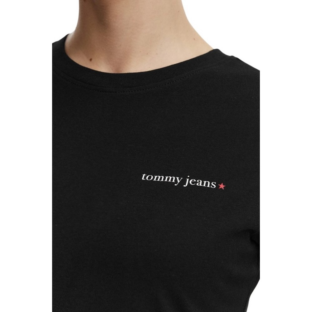 TOMMY JEANS SLIM ESS LOGO 1 EXT T-SHIRT ΜΠΛΟΥΖΑ ΓΥΝΑΙΚΕΙΑ BLACK