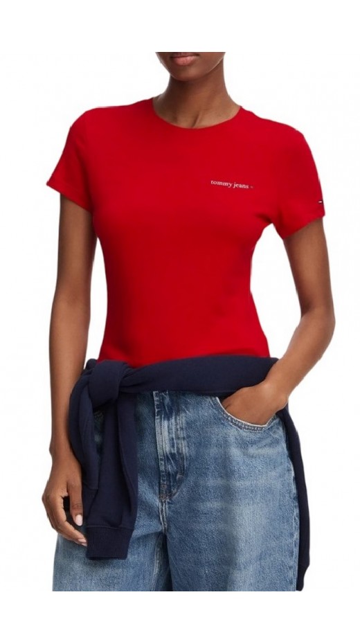 TOMMY JEANS SLIM ESS LOGO 1 EXT T-SHIRT ΜΠΛΟΥΖΑ ΓΥΝΑΙΚΕΙΑ RED