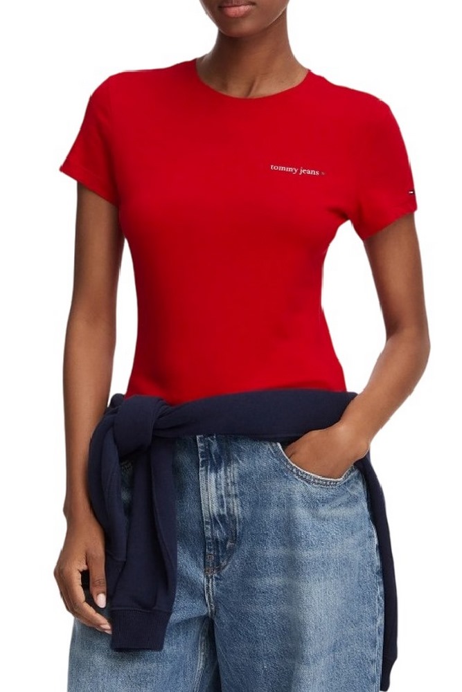 TOMMY JEANS SLIM ESS LOGO 1 EXT T-SHIRT ΜΠΛΟΥΖΑ ΓΥΝΑΙΚΕΙΑ RED