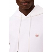 CALVIN KLEIN JEANS 350TERRY WVN LBL HOODIE ΜΠΛΟΥΖΑ ΦΟΥΤΕΡ ΑΝΔΡΙΚΗ BRIGHT WHITE