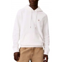 CALVIN KLEIN JEANS 350TERRY WVN LBL HOODIE ΜΠΛΟΥΖΑ ΦΟΥΤΕΡ ΑΝΔΡΙΚΗ BRIGHT WHITE