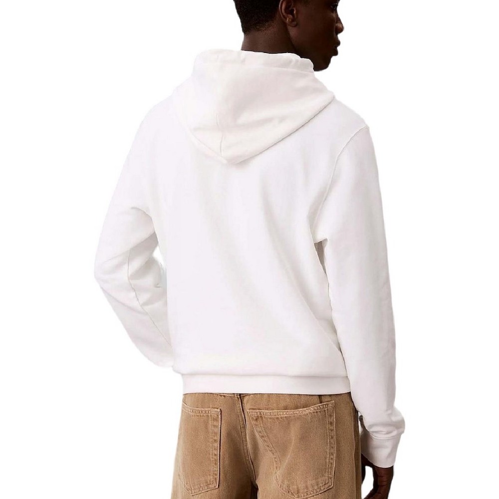 CALVIN KLEIN JEANS 350TERRY WVN LBL HOODIE ΜΠΛΟΥΖΑ ΦΟΥΤΕΡ ΑΝΔΡΙΚΗ BRIGHT WHITE