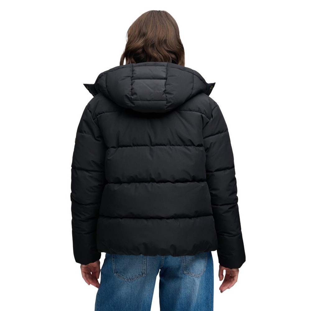SUPERDRY PREMIUM HOOD PUFFER JKT ΜΠΟΥΦΑΝ ΓΥΝΑΙΚΕΙΟ BLACK