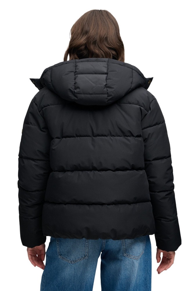 SUPERDRY PREMIUM HOOD PUFFER JKT ΜΠΟΥΦΑΝ ΓΥΝΑΙΚΕΙΟ BLACK