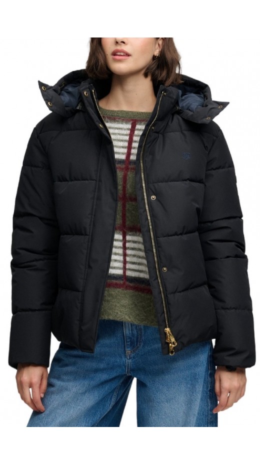 SUPERDRY PREMIUM HOOD PUFFER JKT ΜΠΟΥΦΑΝ ΓΥΝΑΙΚΕΙΟ BLACK