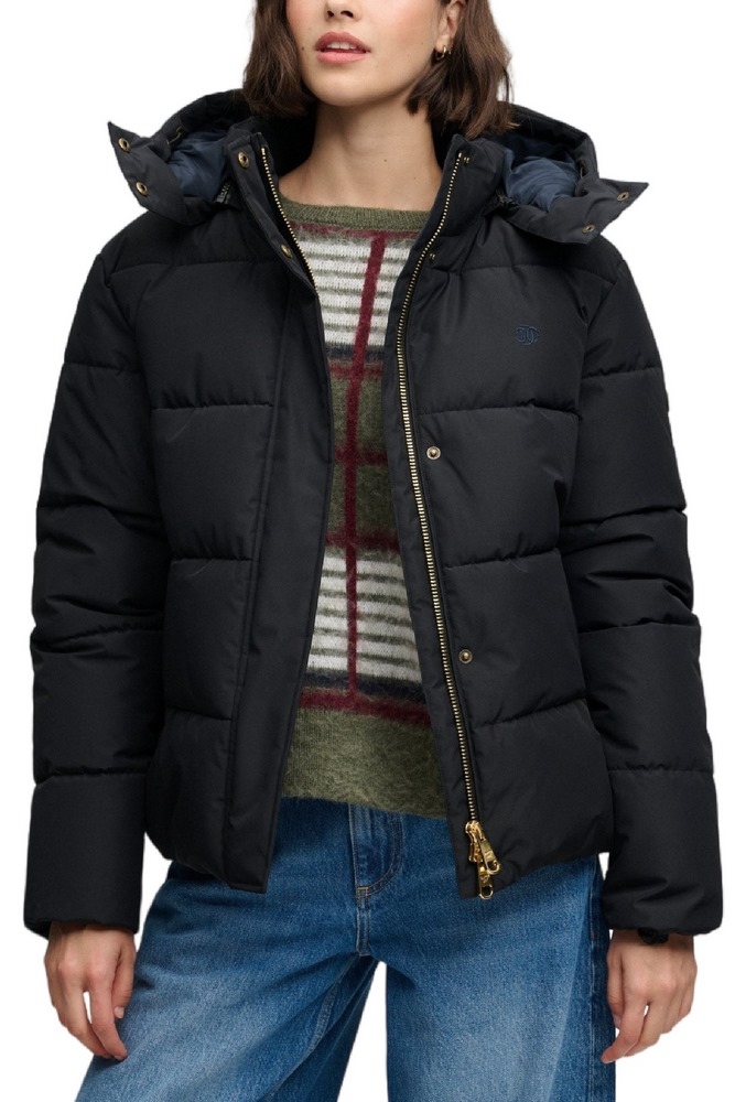 SUPERDRY PREMIUM HOOD PUFFER JKT ΜΠΟΥΦΑΝ ΓΥΝΑΙΚΕΙΟ BLACK