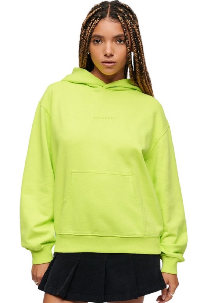 SUPERDRY D3 SDCD MICRO LOGO EMB LOOSE HOOD ΜΠΛΟΥΖΑ ΦΟΥΤΕΡ ΓΥΝΑΙΚΕΙΑ LIME