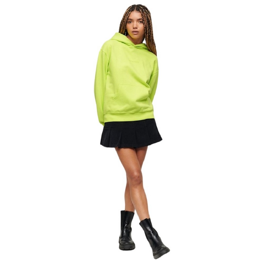 SUPERDRY D3 SDCD MICRO LOGO EMB LOOSE HOOD ΜΠΛΟΥΖΑ ΦΟΥΤΕΡ ΓΥΝΑΙΚΕΙΑ LIME