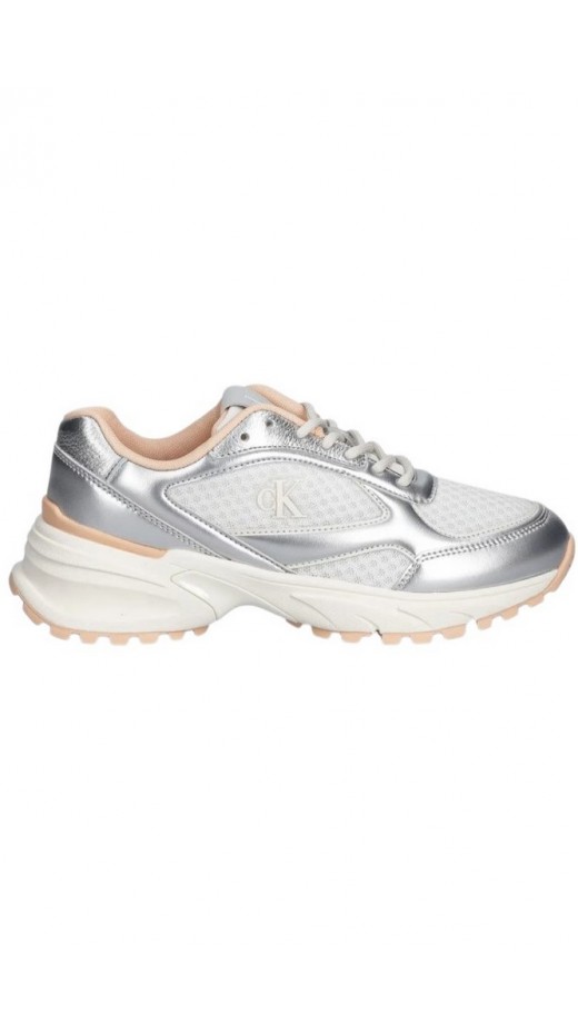 CALVIN KLEIN HIKE RUNNER LACE UP MESH MIX MET ΠΑΠΟΥΤΣΙ ΓΥΝΑΙΚΕΙΟ SILVER