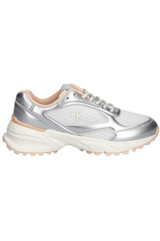 CALVIN KLEIN HIKE RUNNER LACE UP MESH MIX MET ΠΑΠΟΥΤΣΙ ΓΥΝΑΙΚΕΙΟ SILVER
