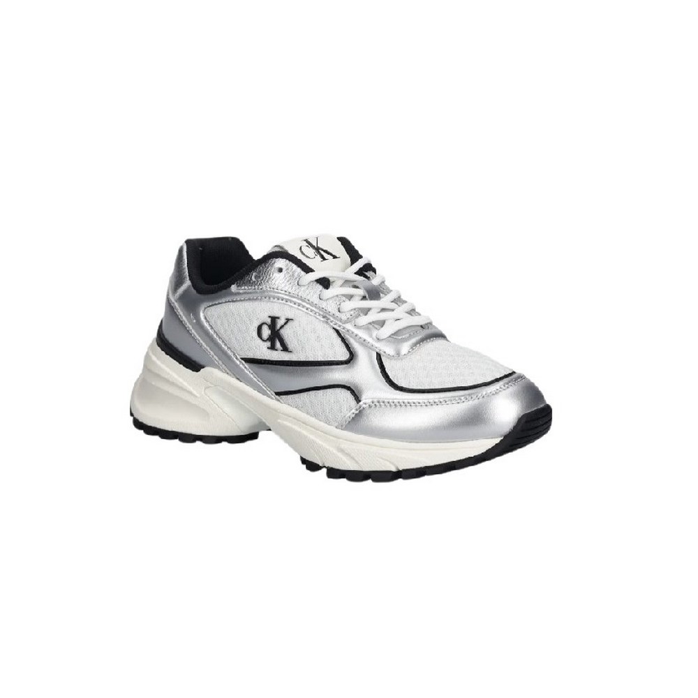 CALVIN KLEIN HIKE RUNNER LACE UP MESH MIX MET ΠΑΠΟΥΤΣΙ ΓΥΝΑΙΚΕΙΟ BLACK/SILVER
