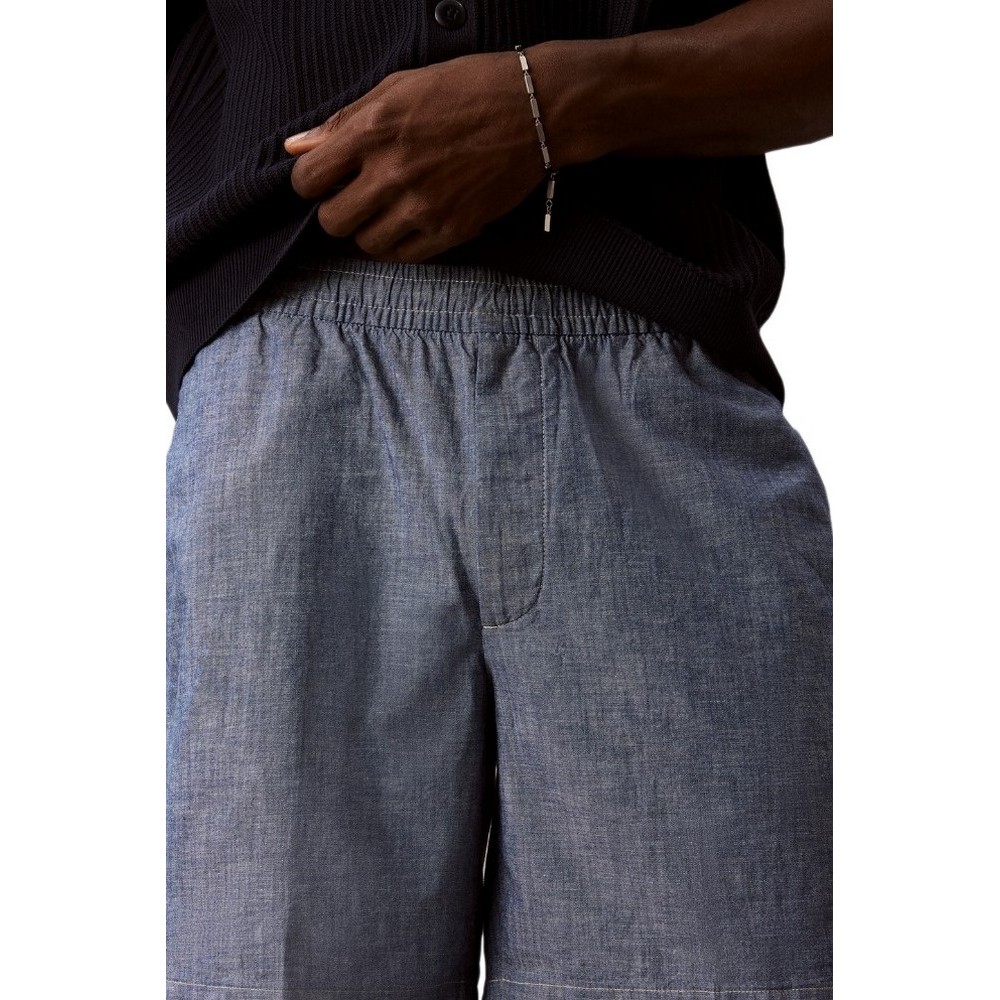 CALVIN KLEIN JEANS STRAIGHT CHAMBRAY 7" PULL ON ΣΟΡΤΣ ΑΝΔΡΙΚΟ BLUE