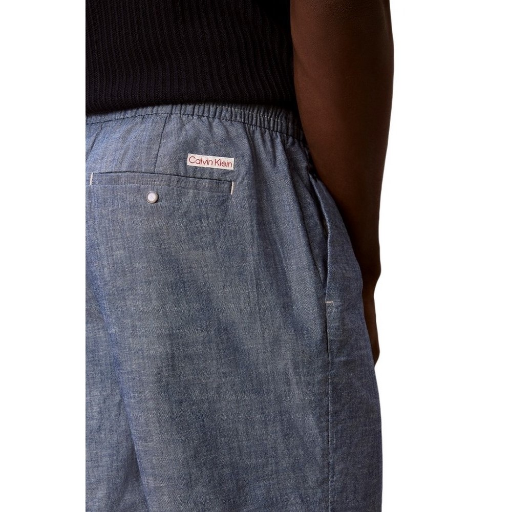 CALVIN KLEIN JEANS STRAIGHT CHAMBRAY 7" PULL ON ΣΟΡΤΣ ΑΝΔΡΙΚΟ BLUE