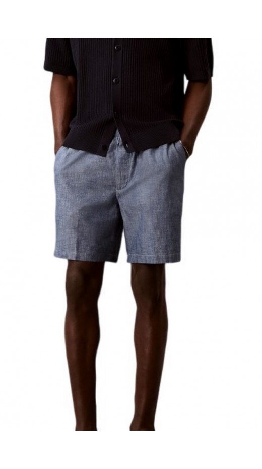 CALVIN KLEIN JEANS STRAIGHT CHAMBRAY 7" PULL ON ΣΟΡΤΣ ΑΝΔΡΙΚΟ BLUE