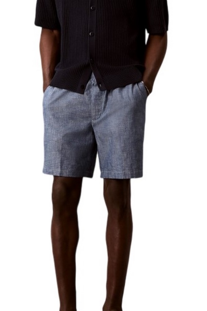 CALVIN KLEIN JEANS STRAIGHT CHAMBRAY 7" PULL ON ΣΟΡΤΣ ΑΝΔΡΙΚΟ BLUE