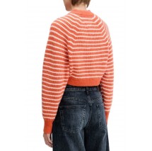 TOMMY JEANS CROP BADGE SWEATER ΜΠΛΟΥΖΑ ΠΛΕΚΤΗ ΓΥΝΑΙΚΕΙΑ CORAL