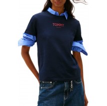 TOMMY JEANS REG ESSENTIAL LOGO 2 TEE T-SHIRT  ΜΠΛΟΥΖΑ ΓΥΝΑΙΚΕΙΑ DARK NAVY