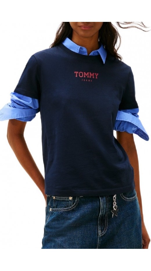 TOMMY JEANS REG ESSENTIAL LOGO 2 TEE T-SHIRT  ΜΠΛΟΥΖΑ ΓΥΝΑΙΚΕΙΑ DARK NAVY