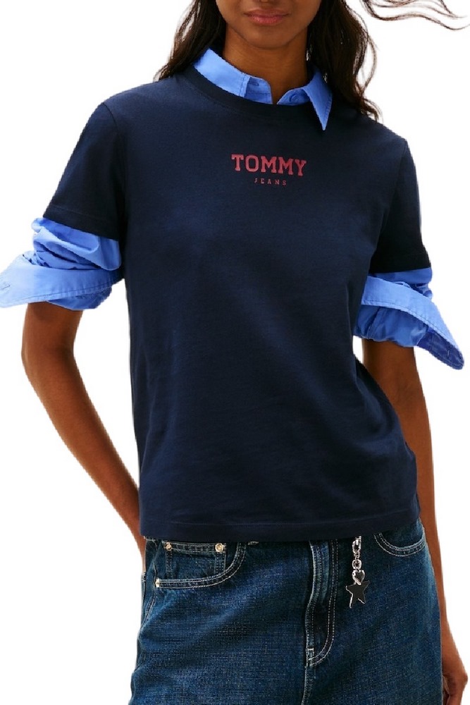TOMMY JEANS REG ESSENTIAL LOGO 2 TEE T-SHIRT  ΜΠΛΟΥΖΑ ΓΥΝΑΙΚΕΙΑ DARK NAVY