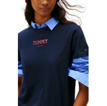 TOMMY JEANS REG ESSENTIAL LOGO 2 TEE T-SHIRT  ΜΠΛΟΥΖΑ ΓΥΝΑΙΚΕΙΑ DARK NAVY